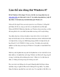 Làm thế nào dùng thử Windows 8?