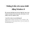 Những bí ẩn trên menu khởi động Windows 8