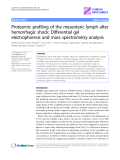 Báo cáo y học: "Proteomic profiling of the mesenteric lymph after hemorrhagic shock: Differential gel electrophoresis and mass spectrometry analysis"