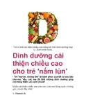  Dinh dưỡng cải thiện chiều cao cho trẻ 'nấm lùn'