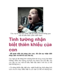  Tinh tường nhận biết thiên khiếu của con