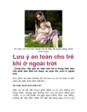  Lưu ý an toàn cho trẻ khi ở ngoài trời