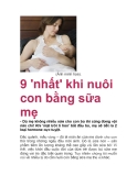  9 'nhất' khi nuôi con bằng sữa mẹ