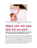  Giảm nôn trớ sữa cho trẻ sơ sinh