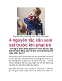  4 nguyên tắc cần xem xét trước khi phạt trẻ