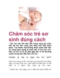 Chăm sóc trẻ sơ sinh đúng cách