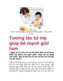  Tương tác từ mẹ giúp bé mạnh giỏi hơn