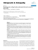 Báo cáo y học: "Do chiropractic college faculty understand informed consent: a pilot study"