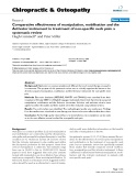 Báo cáo y học: "Comparative effectiveness of manipulation, mobilisation and the Activator instrument in treatment of non-specific neck pain: a systematic review"