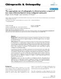 Báo cáo y học: " The appropriate use of radiography in clinical practice: a report of two cases of biomechanical versus malignant spine pain"