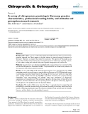 Báo cáo y học: " A survey of chiropractors practicing in Germany: practice characteristics, professional reading habits, and attitudes and perceptions toward research"