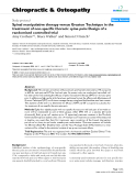 Báo cáo y học: "Spinal manipulative therapy versus Graston Technique in the treatment of non-specific thoracic spine pain: Design of a randomised controlled trial"