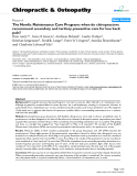 Báo cáo y học: "The Nordic Maintenance Care Program: when do chiropractors recommend secondary and tertiary preventive care for low back pain"