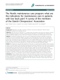 Báo cáo y học: "The Nordic maintenance care program: what are the indications for maintenance care in patients with low back pain"