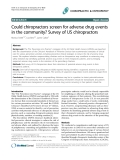 Báo cáo y học: "Could chiropractors screen for adverse drug events in the community"