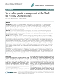 Báo cáo y học: "Sports chiropractic management at the World Ice Hockey Championships"