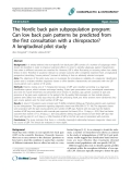 Báo cáo y học: "The Nordic back pain subpopulation program: Can low back pain patterns be predicted from the first consultation with a chiropractor"