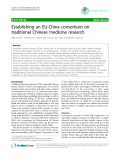 Báo cáo y học: "Establishing an EU-China consortium on traditional Chinese medicine research"