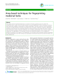 Báo cáo y học: "Array-based techniques for fingerprinting medicinal herbs"