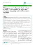 Báo cáo y học: "Misdiagnosis and undiagnosis due to pattern similarity in Chinese medicine: a stochastic simulation study using pattern differentiation algorithm"
