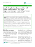 Báo cáo y học: " Zangfu zheng (patterns) are associated with clinical manifestations of zang shang (target-organ damage) in arterial hypertension"