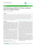 Báo cáo y học: "Anti-inflammatory effects of Chinese medicinal herbs on cerebral ischemia"