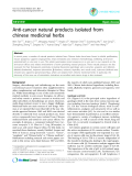 Báo cáo y học: "Anti-cancer natural products isolated from chinese medicinal herbs"