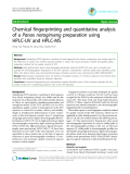 Báo cáo y học: " Chemical fingerprinting and quantitative analysis of a Panax notoginseng preparation using HPLC-UV and HPLC-MS"