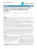 Báo cáo y học: " Provision of antiretroviral treatment in conflict settings: the experience of Médecins Sans Frontières"