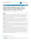 Báo cáo y học: "Conflict-affected displaced persons need to benefit more from HIV and malaria national strategic plans and Global Fund grants"