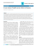 Báo cáo y học: " A case study of health sector reform in Kosovo"