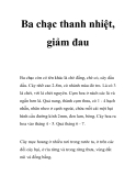 Ba chạc thanh nhiệt, giảm đau