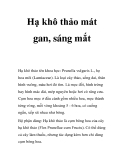 Hạ khô thảo mát gan, sáng mắt