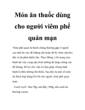 Món ăn thuốc dùng cho người viêm phế quản mạn