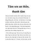 Tâm sen an thần, thanh tâm