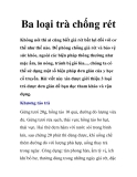 Ba loại trà chống rét