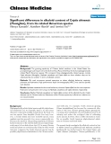 Báo cáo y học: " Significant differences in alkaloid content of Coptis chinensis (Huanglian), from its related American species"