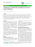 Báo cáo y học: " Challenges and patenting strategies for Chinese herbal medicine"