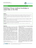 Báo cáo y học: " Publishing Chinese medicine knowledge as Linked Data on the Web"