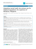 Báo cáo y học: " Integrating mental health into primary care for displaced populations: the experience of Mindanao, Philippines"