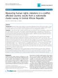 Báo cáo y học: "Measuring human rights violations in a conflictaffected country: results from a nationwide cluster survey in Central African Republic"