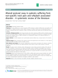 Báo cáo y học: "Altered postural sway in patients suffering from non-specific neck pain and whiplash associated disorder - A systematic review of the literature."