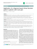 Báo cáo y học: "Application of a diagnosis-based clinical decision guide in patients with neck pain"