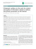 Báo cáo y học: " Chiropractic wellness on the web: the content and quality of information related to wellness and primary prevention on the Internet"