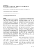 Báo cáo y học: "Leukocyte phenotyping to stratify septic shock patients"