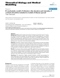 Báo cáo y học: " A mechanistic model of infection: why duration and intensity of contacts should be included in models of disease spread"