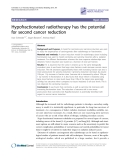 Báo cáo y học: "Hypofractionated radiotherapy has the potential for second cancer reduction"