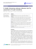 Báo cáo y học: "A simple intravenous glucose tolerance test for assessment of insulin sensitivity"