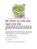 Bé 'khỏe re' nhờ súp ngon mẹ nấu