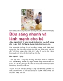 Bữa sáng nhanh và lành mạnh cho bé